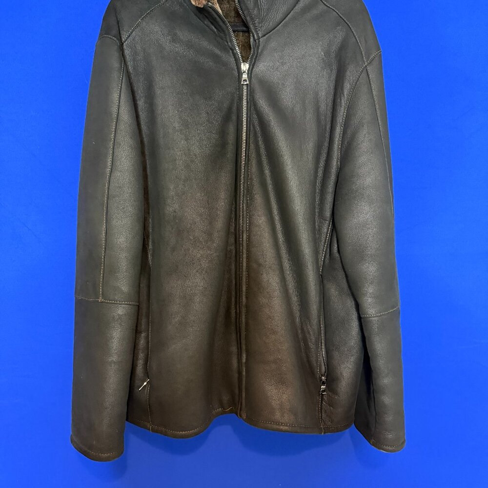 Andrew Marc Men's Shearling-lined Leather Jacket - LARGE - Picture 7 of 8